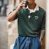 Men's Summer Contrast Color Embroidered Polo Tee – Loose Fit Short Sleeve Casual Shirt